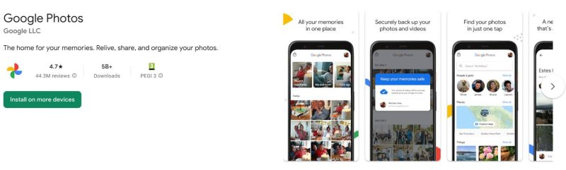 Google Photos, aplicație dezvoltată de către compania Google