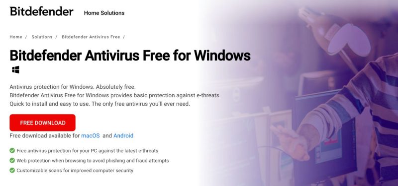 Bitdefender Antivirus Free for Windows este un program antivirus gratuit