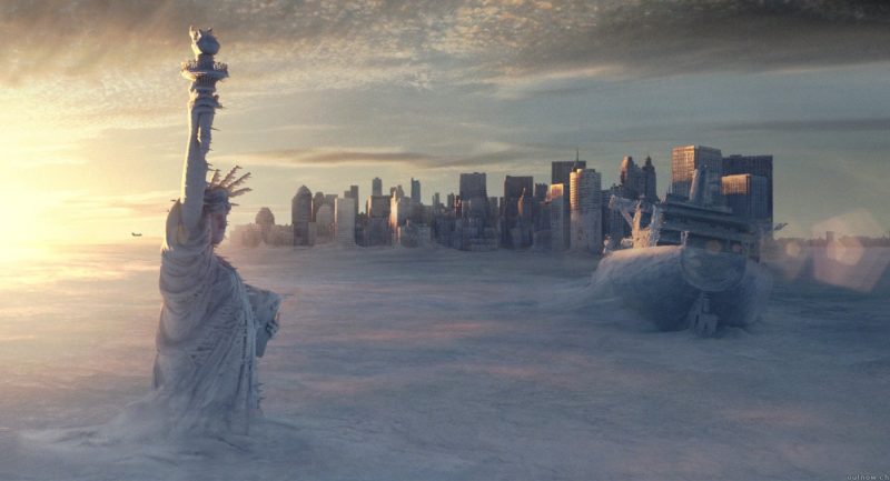 Panoramă imagine apocaliptică, lume înghețată