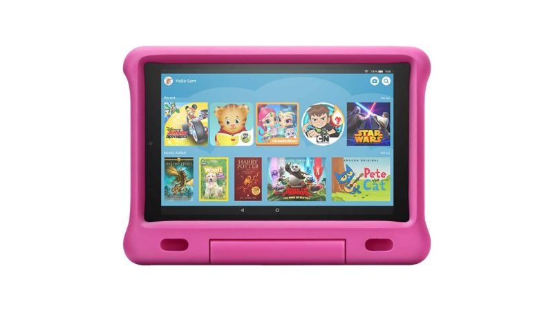 Amazon Fire HD 10 Kids cu husă rezistentă la lovituri pe culoare roz