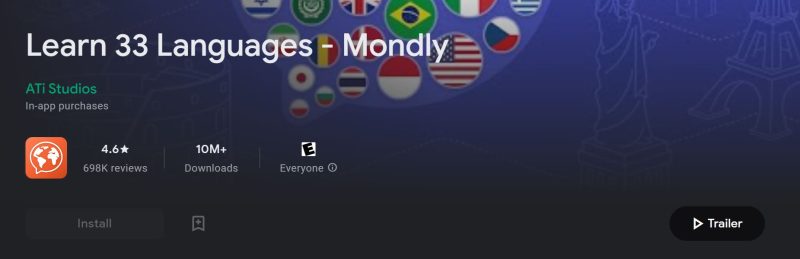 Aplicația Mondly pentru învățare de limbi străine