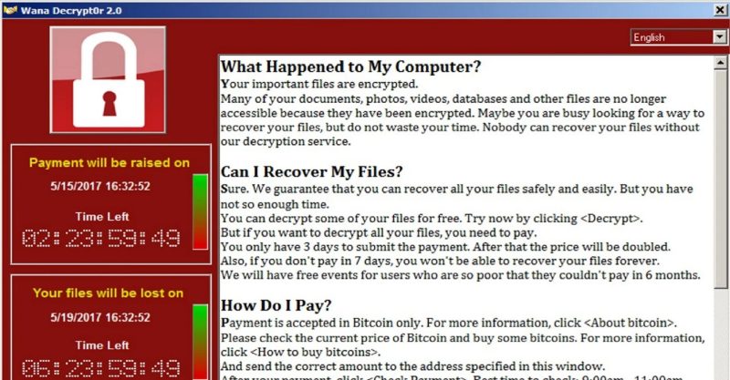 Imagine ransomware WannaCry