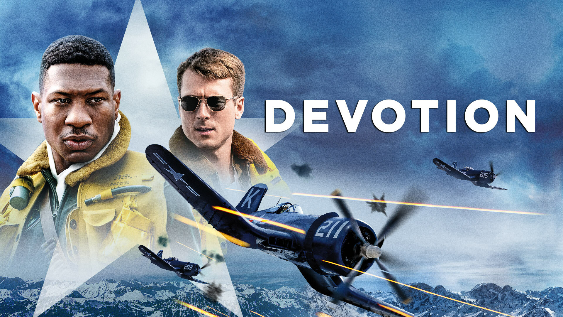 2 piloti de avion in posterul de film Devotion