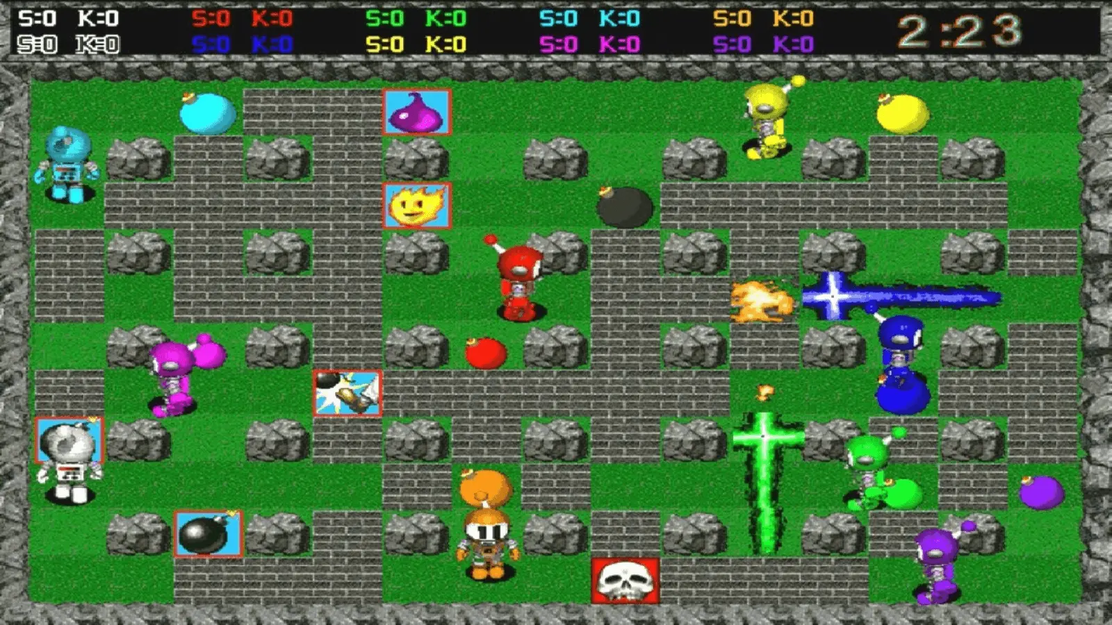 Atomic Bomberman este un joc de tip isometric arcade platformer, care, în general, se joacă multiplayer