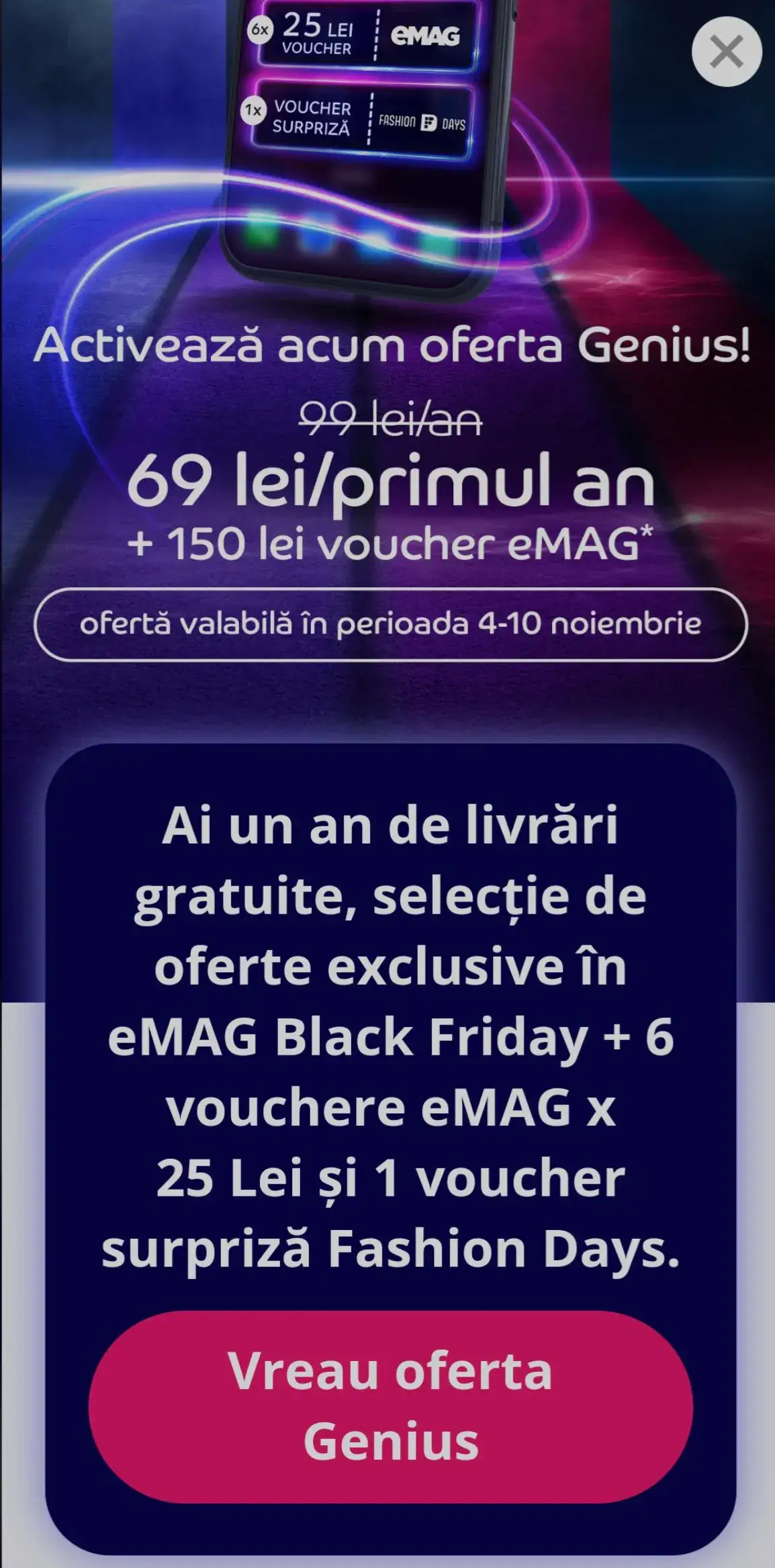 black friday genius emag