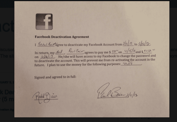Un tata i-a platit fiicei de 14 ani suma de 200 de dolari sa renunte la Facebook facebook agreement