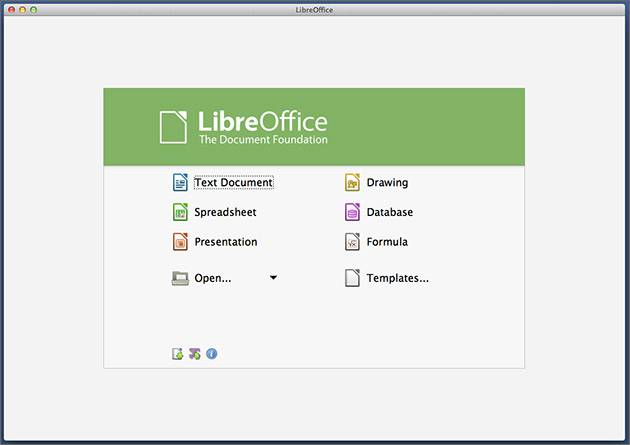 Suita office gratuita: LibreOffice libreoffice 4 0 start screen