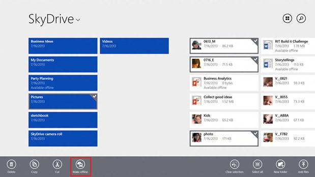 skydrive windows 8