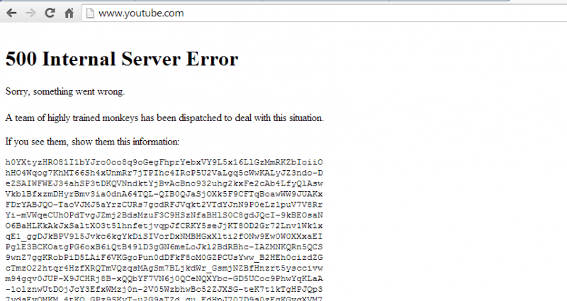 eroare 500 youtube