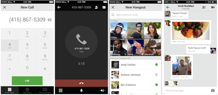 Google Hangouts pentru iOS actualizat cu apeluri voce gratuite in SUA hangouts ios