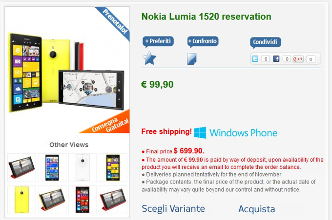 lumia 1520 preorder