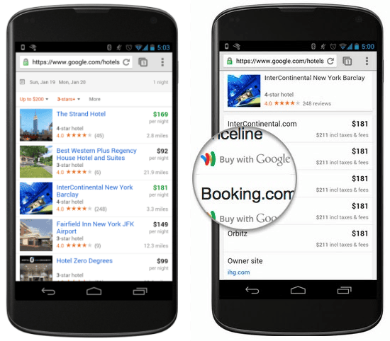 Serviciul Google Hotel Finder este accesibil si de pe telefon sau tableta google hotel finder