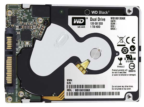 Noua unitate de stocare WD Black Squared Dual Drive wd black2 slim 120gb 1tb overhead back higres