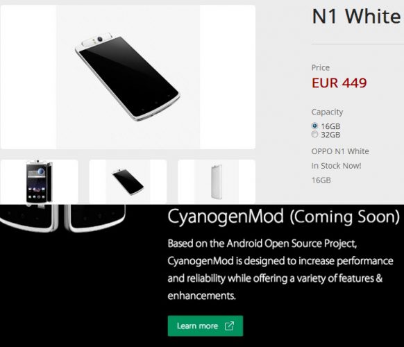 Oppo N1 global sans CyanogenMod
