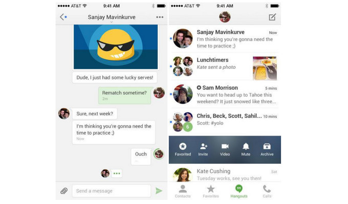 google hangouts pentru ios