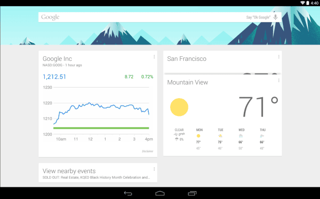 lansatorul Google Now