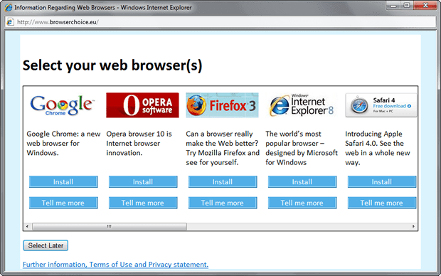 selectare browser favorit in windows