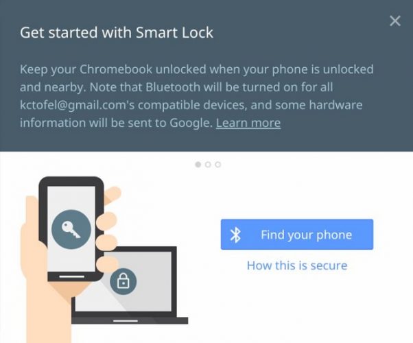 Deblocati-va laptopul Chromebook cu telefonul Android Smart Lock