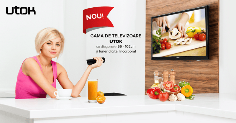 Utok își extinde portofoliul de produse cu o gamă de televizoare Televizoare Utok