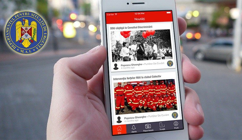 DSU - aplicația Departamentului pentru Situații de Urgență