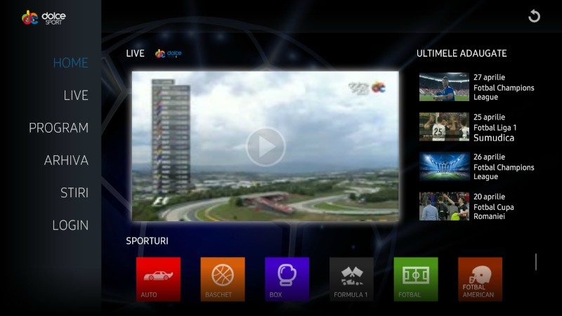 Aplicatia mobila Dolce Sport