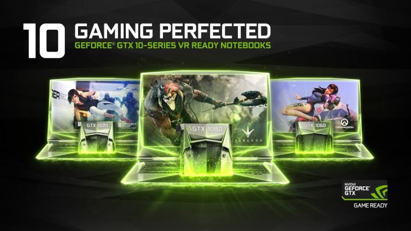 NVIDIA lansează plăcile video din seria GeForce GTX 10 pentru laptop-uri NVIDIA GeForce GTX 1080, GeForce GTX 1070, GeForce GTX 1060
