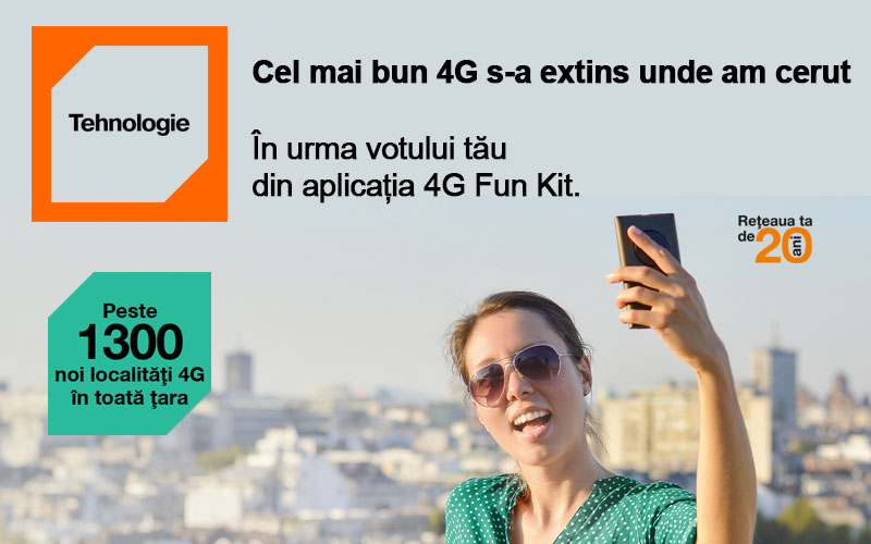 Orange își extinde acoperirea 4G cu încă 1300 de noi localități Extindere acoperire 4G la Orange