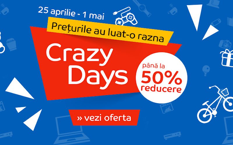 eMag Crazy Days îți aduce o săptămână cu reduceri bune eMag Crazy Days