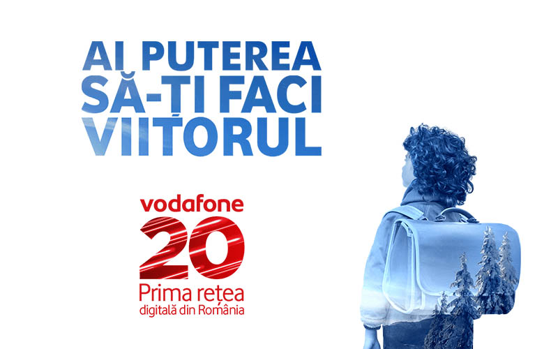 Vodafone îți oferă bonus de net pe viață și beneficii naționale în roaming Vodafone 20 de ani