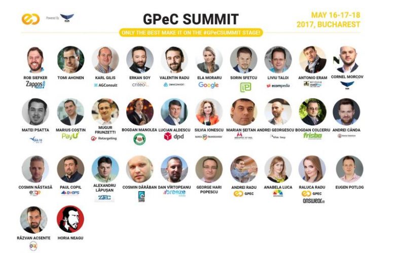 Peste 30 de speakeri e-commerce de top români și internaționali vin la GPeC SUMMIT Speakeri la GPeC Summit din Mai 2017