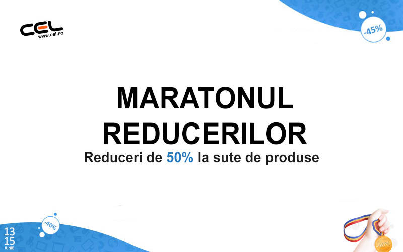 La Cel.ro ai 3 zile cu reduceri bune de până la 50% Maratonul Reducerilor la Cel.ro