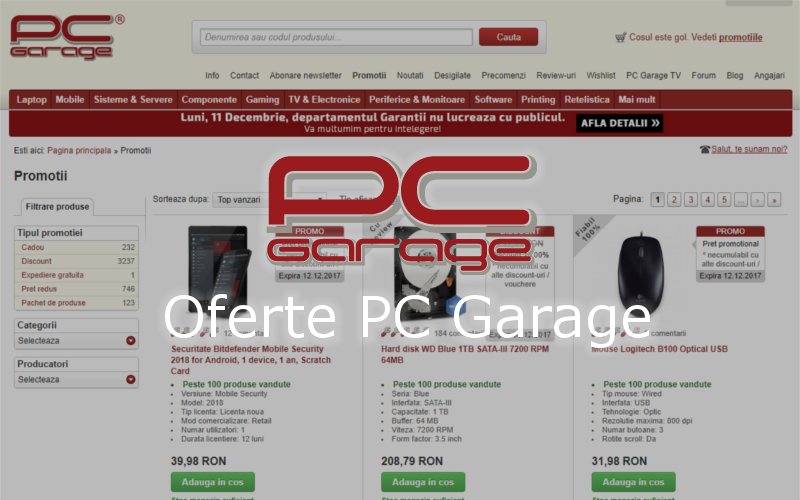Află ce oferte a pregătit PC Garage pentru această perioadă Oferte bune la PC garage