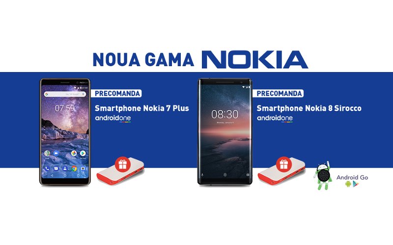 Cumpără Nokia 7 Plus și Nokia 8 Sirocco din oferta PCGarage Nokia 7 Plus si Nokia 8 Sirocco la PCGarage