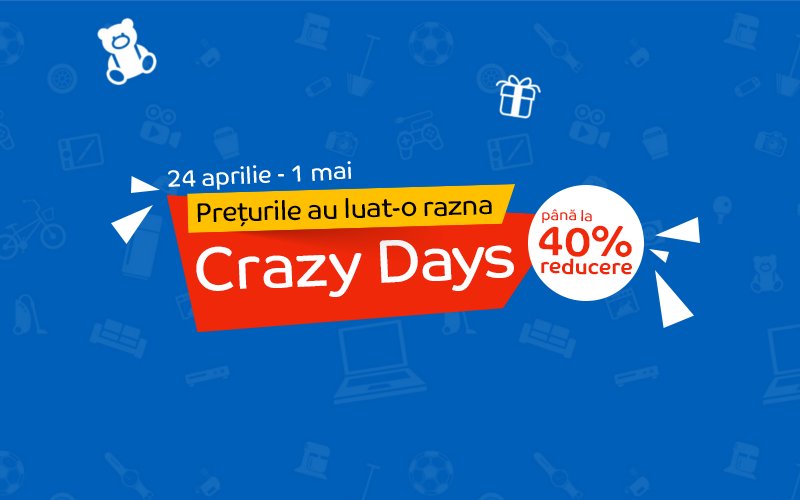 eMag Crazy Days vine cu reduceri de până la 40% până pe 1 mai eMag Crazy Days