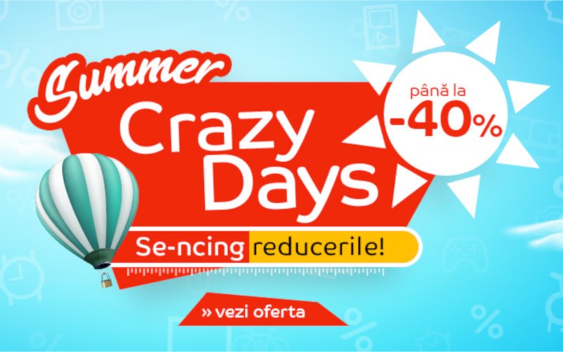Campania Summer Crazy Days de la eMag îți aduce reduceri de până la 40% eMag Summer Crazy Days