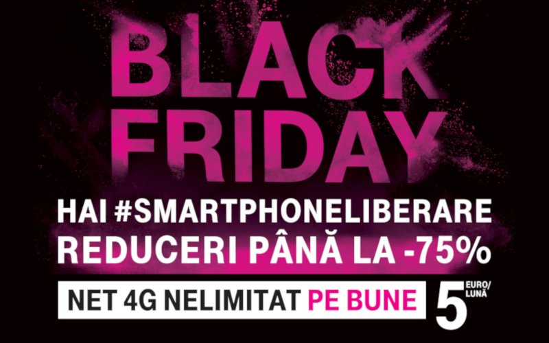 Black Friday la Telekom aduce reduceri de până la 75% la telefoane și Internet 4G Nelimitat Black Friday 2018 la Telekom