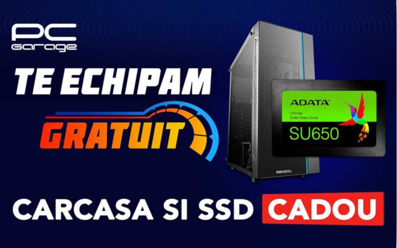 PC Garage îți oferă carcasă și SSD cadou la configurarea unui nou PC Carcasă și SSD cadou de la PC Garage