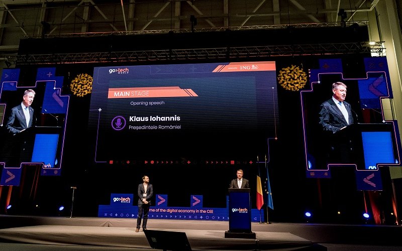 Klaus Iohanis, președintele României, pe scena GoTech World