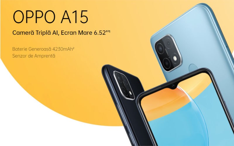 Telefoanele OPPO A15 și OPPO A53 sunt disponibile în oferta DIGI Mobil Smartphone OPPO A15
