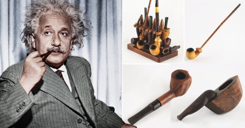 Einstein fumand pipa