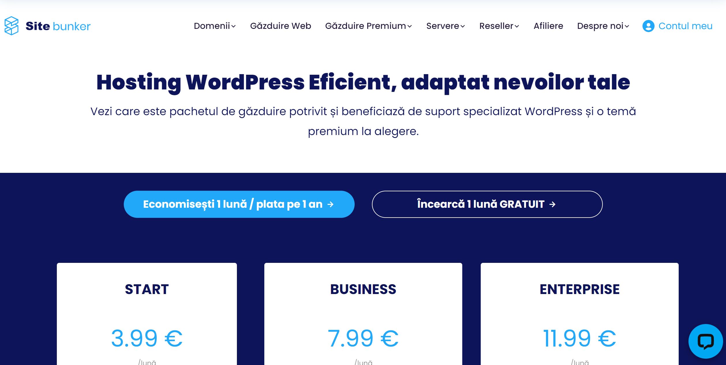 Cel mai bun hosting pentru WordPress din România în 2024: Top 7 oferte de pe piață 5 Sitebunker - Hosting WordPress adaptat nevoilor tale