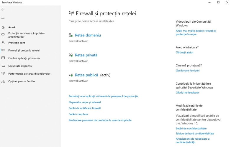 Are versiunea mea de Windows firewall integrat?