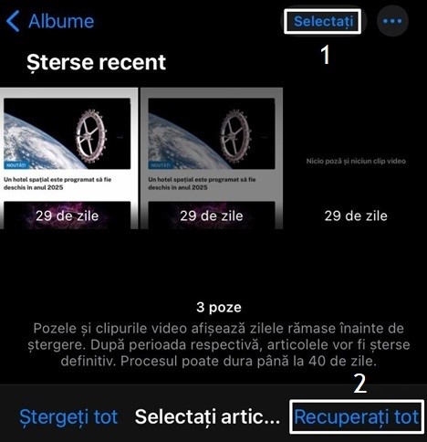 Restaurare multiplă fișiere