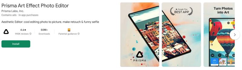 Top 8 aplicații de editat poze. Recomandări de aplicații gratuite de editat poze pentru iPhone și Android 8 Prisma, aplicație creată de Prisma Labs, Inc