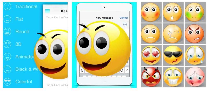 Emoji iPhone. Cele mai bune emoji pentru iPhone pe care să le folosești. Iată lista completă 15 Big Emoji, aplicație dezvoltată de Focused Apps LLC