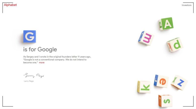 Alphabet Inc. este compania mamă a Google