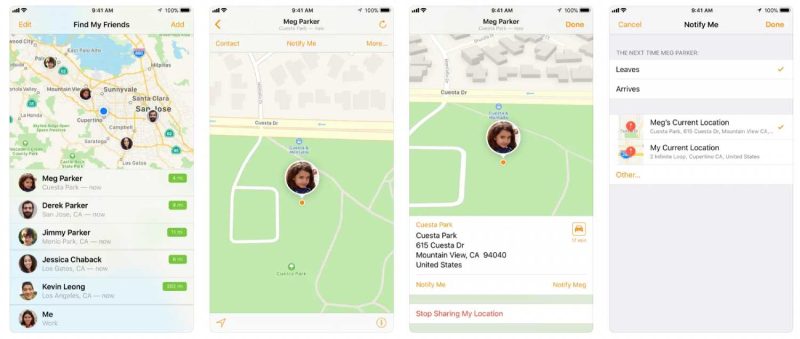 Find my Friends by Apple, dedicată dispozitivelor ce rulează sistemul de operare iOS