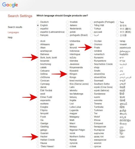Google are și limbi ciudate