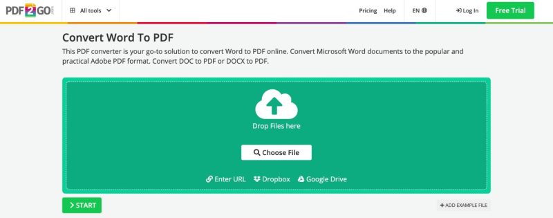 Transformare PDF în Word. Cele mai bune metode pentru a converti un PDF în Word 7 PDF2Go, este un utilitar PDF ușor de folosit