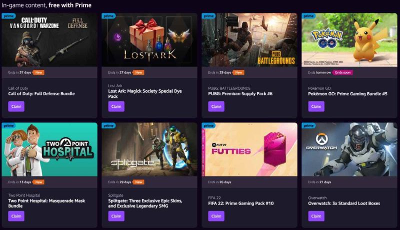 Amazon Gaming: Ce este, cât costă și alte informații despre Amazon Prime Gaming 2 Secțiunea de recompense în jocuri oferite de Amazon Prime Gaming